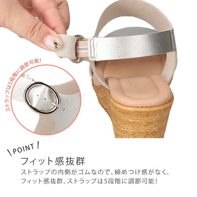 サンダル レディース ウェッジソール 歩きやすい 疲れない 痛くない