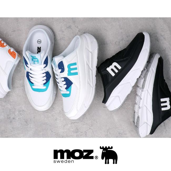 moz（モズ） スニーカーサンダル レディース 黒 白 かかとなし