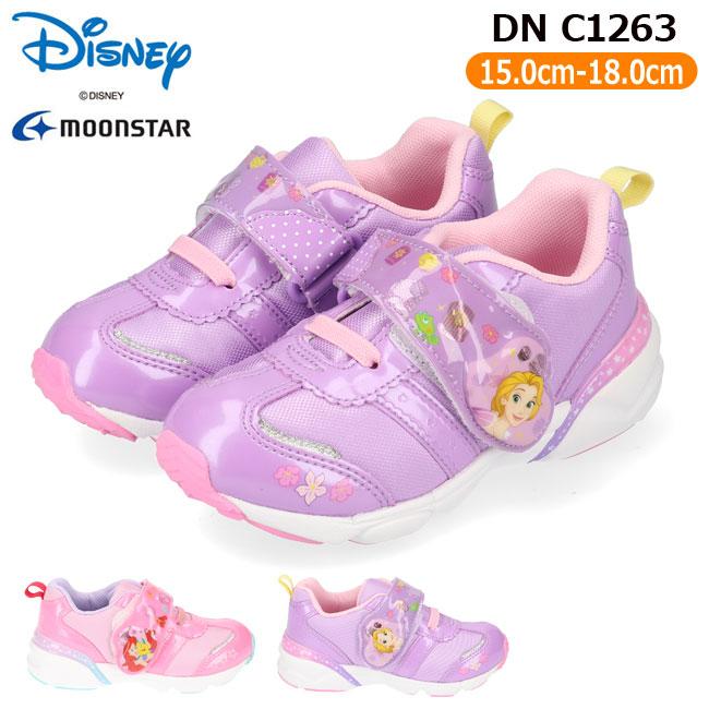 ムーンスター ディズニー キッズスニーカー Dn C1263 パープル ピンク 抗菌防臭 マジックテープ アリエル ラプンツェル ディズニープリンセス 女の子 fw07 はきもの広場 Paypayモール店 通販 Paypayモール