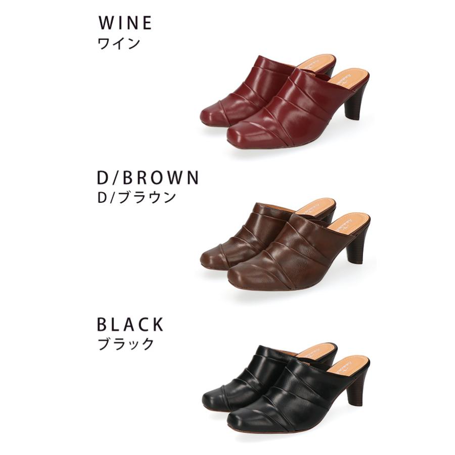 サンダル レディース ミュール チャンキーヒール 履きやすい 歩き