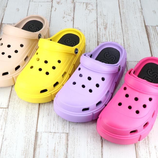 サボサンダル レディース 厚底 黒 白 おしゃれ かわいい クロッグ