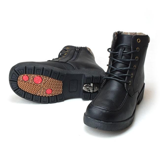 在庫限りレディース レースアップブーツ 5560 3e 防水 防寒 ワンタッチスパイク ショートブーツ チェック柄 18fw11 はきもの広場 Paypayモール店 通販 Paypayモール