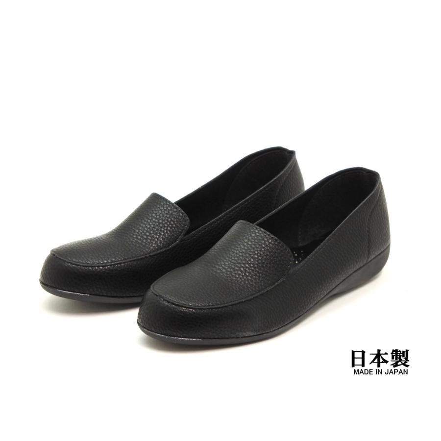 新品未使用品　Flattered 本革　黒いレザー ローファー 日本製 シュリンクフェイクレザー ヴァンプローファー 軽量 やわらか