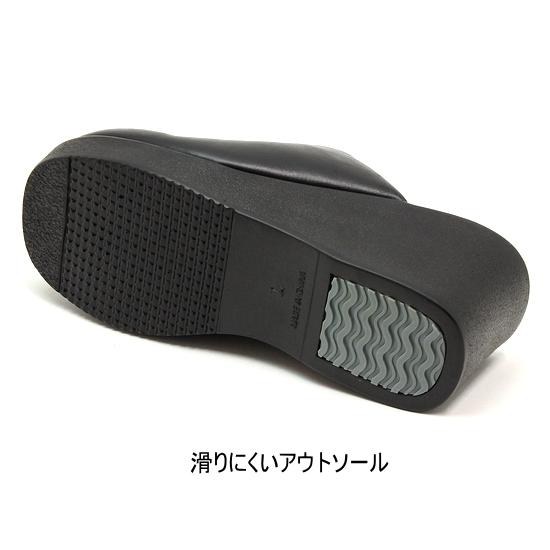 レディース 厚底 サボサンダル 軽量 ウェッジソール ブラック : は