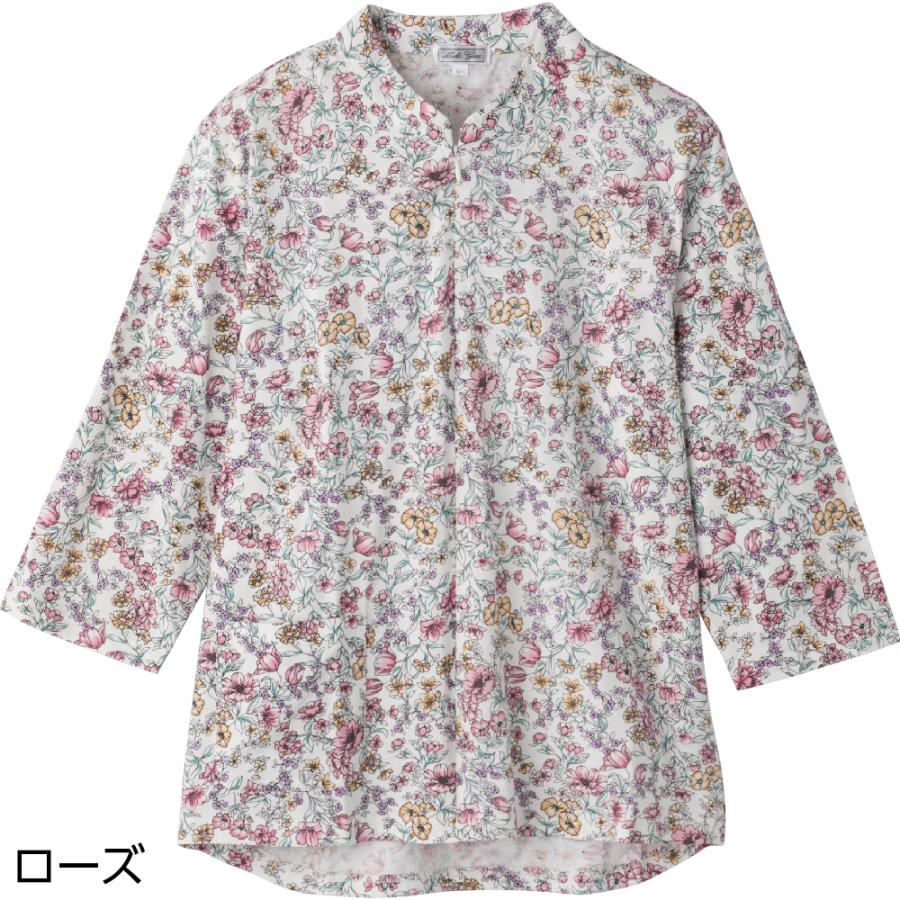 7分袖 ロングファスナー Tシャツ 婦人 レディース シニア ケアファッション 820623｜hakko-chem｜02