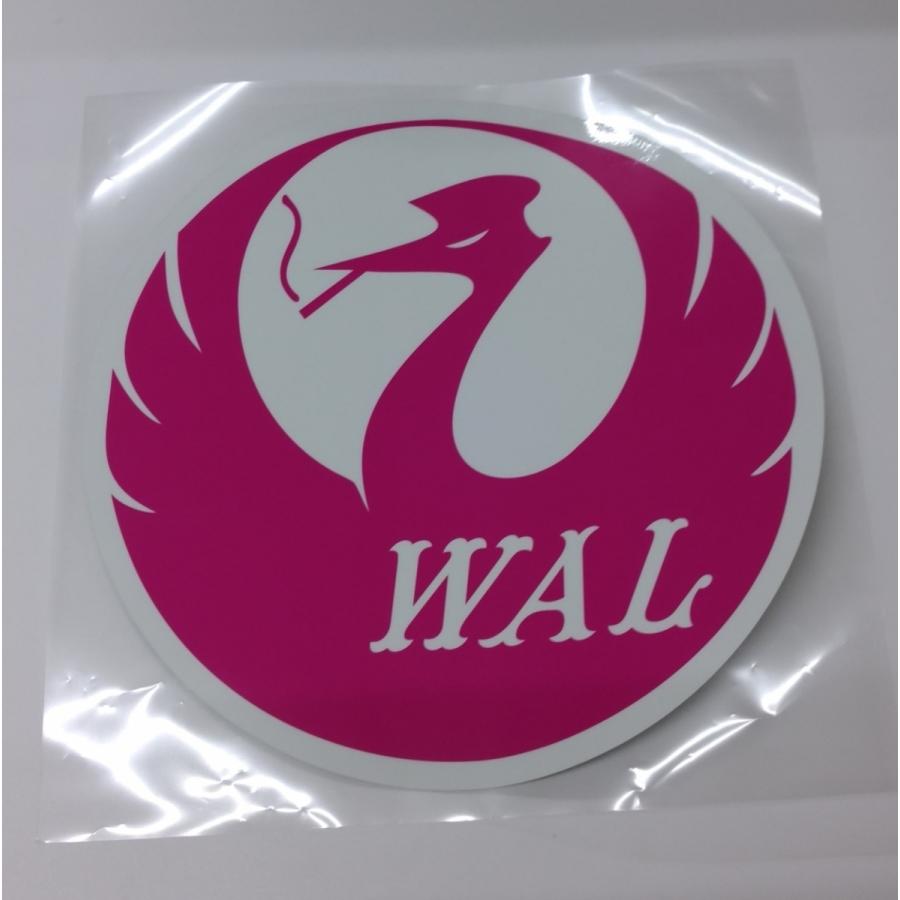 あひるページ パロディステッカー WAL ピンクカラー/背景白 約300mm(ф) : トラック