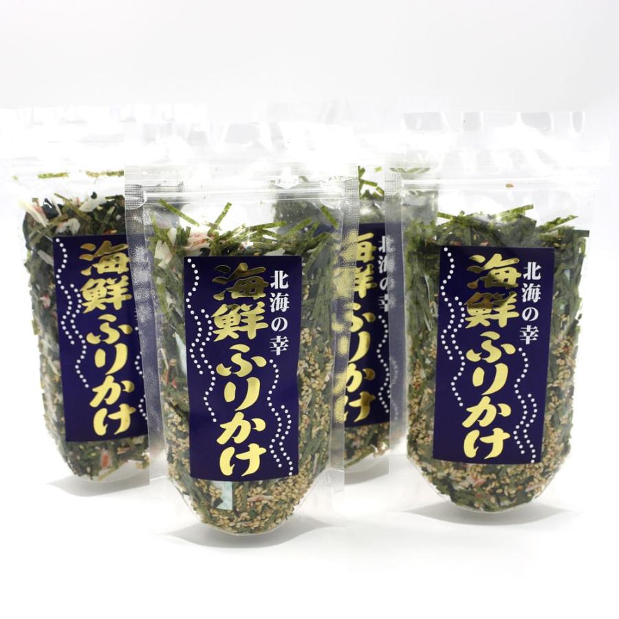 海鮮ふりかけ 50g×4袋 セット 海の幸たっぷり 蟹かに、鮭さけ、ホタテ、うに、タラコ、海苔 ひじき 等々入り チャック袋入り メール便 送料無料｜hakodate-e-kombu｜04