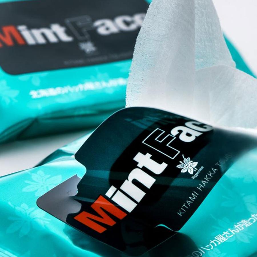 ハッカ油 【ウェットティッシュ】 (E) MintFace 20枚入×5個パック