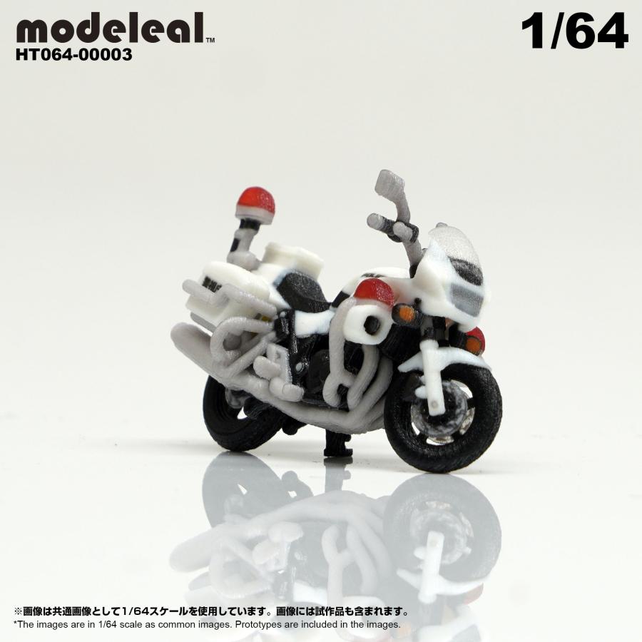 HT064-00003 modeleal 日本警察 1/64 白バイA サイドスタンド MPD 高精細フィギュア｜hakoniwagiken｜02