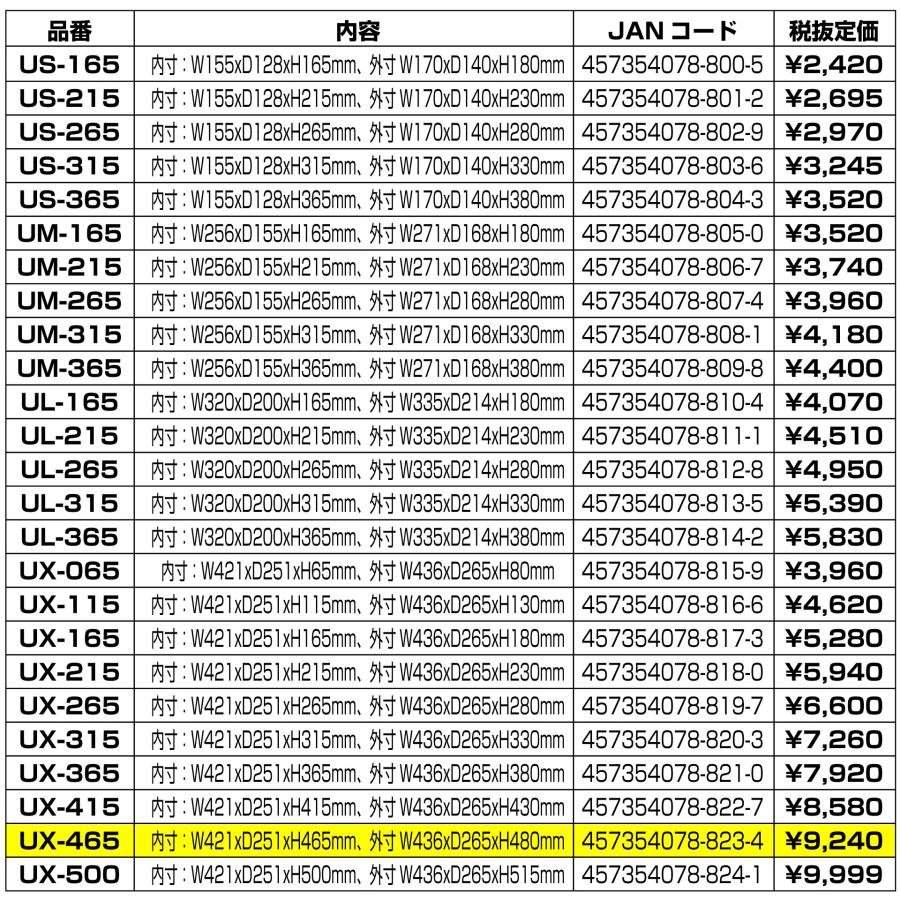 コレクションケースX-465 UltimateUV版 幅421x奥行251x高さ465mm 組立簡単 積重ね可能 UVカットアクリル ディスプレイケース｜hakoniwagiken｜03