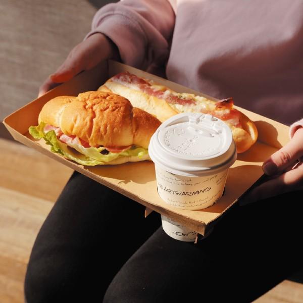 テイクアウト用）紙トレー（ドリンクホール有）/300枚入（10-390