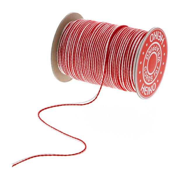 シモジマ （ラッピング用紐）贈答用紐 シルケット 赤白 150mボビン巻/1