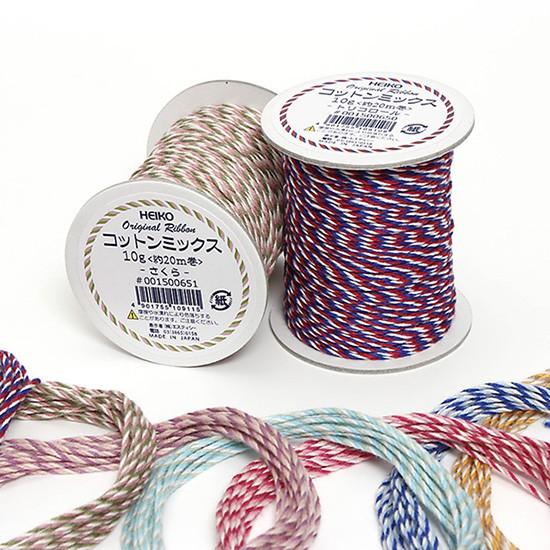 シモジマ （ラッピング用紐）コットンミックス20m巻 #1 トリコロール/1