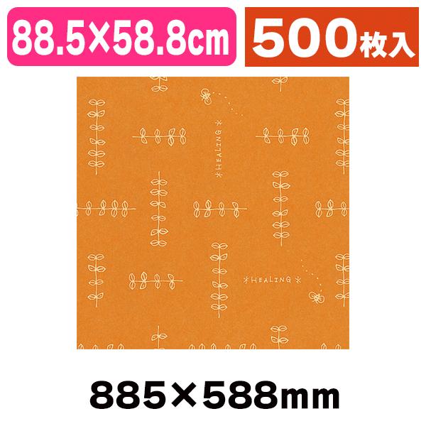 包装紙 ハトロン判 半才 ハーブリーフ OR/500枚入（K05-4901755251975-5H）