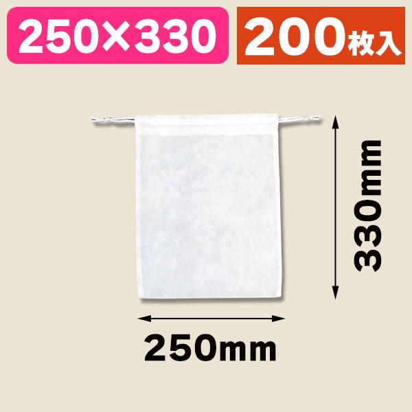 （不織布巾着）Fバッグ 薄口 K25-33 シロ/200枚入（K05-4901755307061-2H）