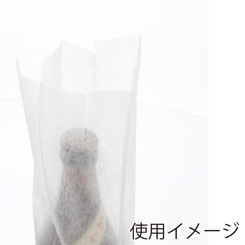 ラッピング用平袋）酒瓶用袋4合用 65（130）×450mm 不織布・白/100枚入