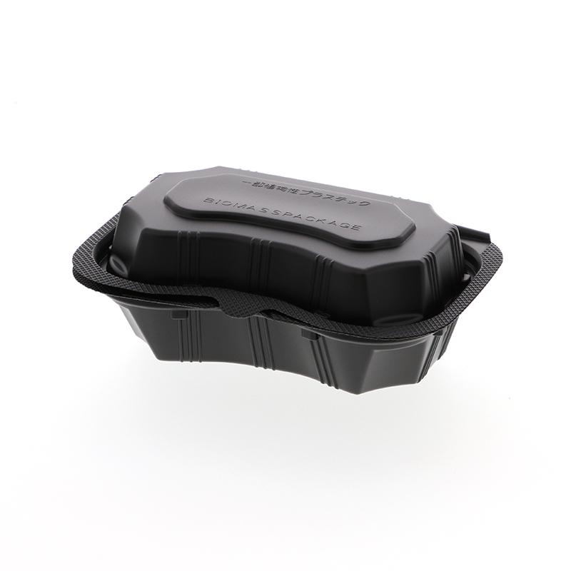 使い捨て食器)弁当容器 バイオデリカシェルBOX 20 黒/25枚入 使い捨て食器)弁当容器 バイオデリカシェルBOX 20 黒/25枚入