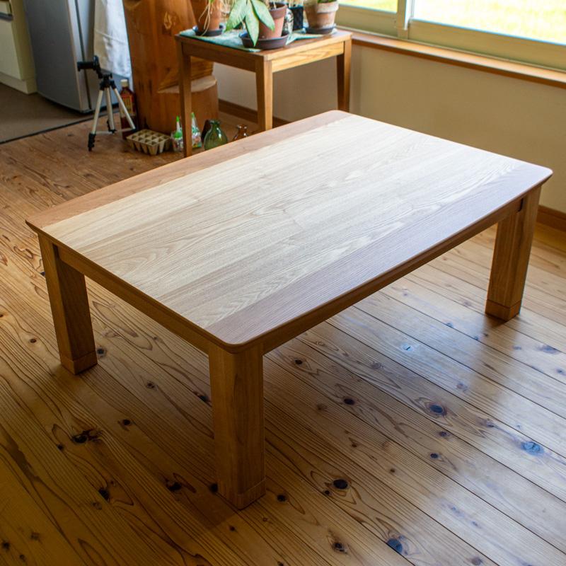 タモ材 三味胴タイプのこたつ 家具調こたつ 座敷机 リビングテーブル 座卓 幅105cm 120cm 長方形 タモ突板 格子構造 和室 日本製_9