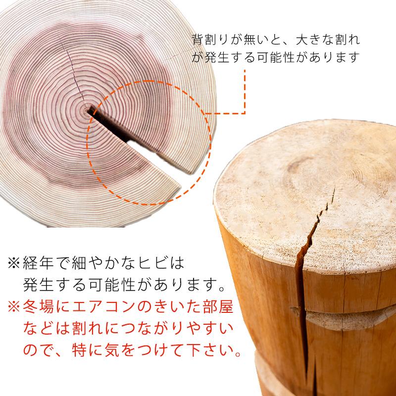 吉野杉 間伐材の丸太スツール 椅子 プランターシェルフ プランタースタンド サイドテーブル オイル仕上げ 日本製 爆買_5