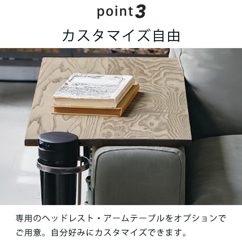 正規品 ダイニングソファ 1P 2.5P 3P 肘付きソファ ヘッドレスト アームテーブル グリーン ダークグレー BARRET バレット COMFORM コンフォーム 爆買_3