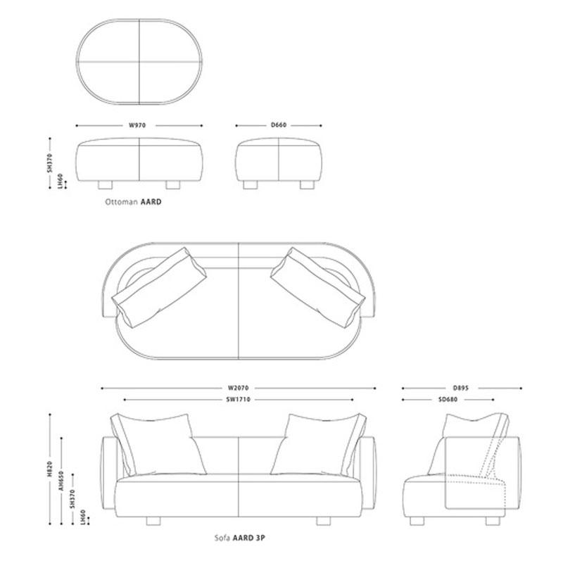 正規品 ソファ 3Pサイズ ホワイト グレージュ クッション付 ファブリック 北欧 aard アールド sofa NOWHERE LIKE HOME ノーウェアライクホーム 爆買