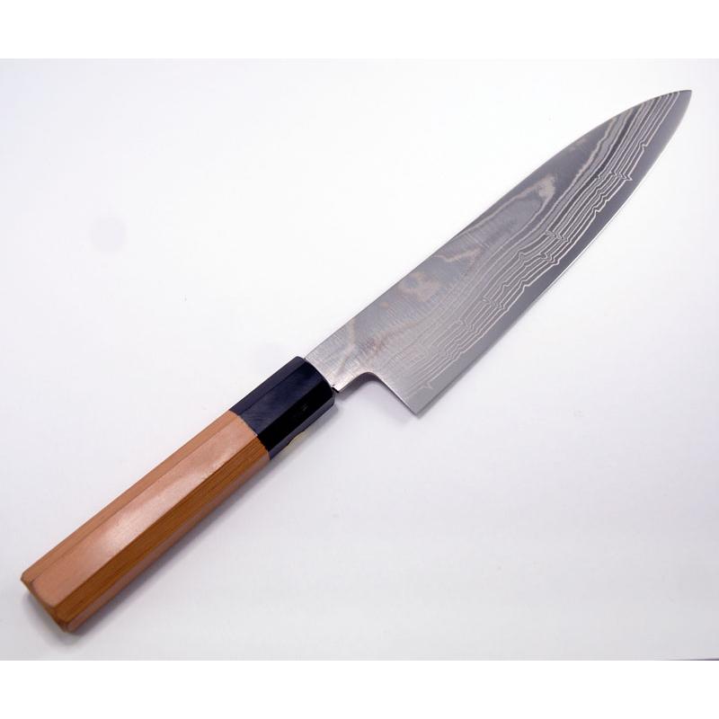 堺箱八 牛刀包丁 シェフナイフ AUS-10ニッケル墨流し 8寸 : 無垢材家具