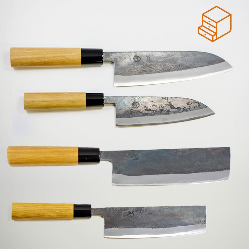 正本総本店 洋白柄　黒打　菜切　包丁 燕三 黒打 包丁 三徳 菜切包丁 白紙鋼 タダフサ x 箱屋の八代目