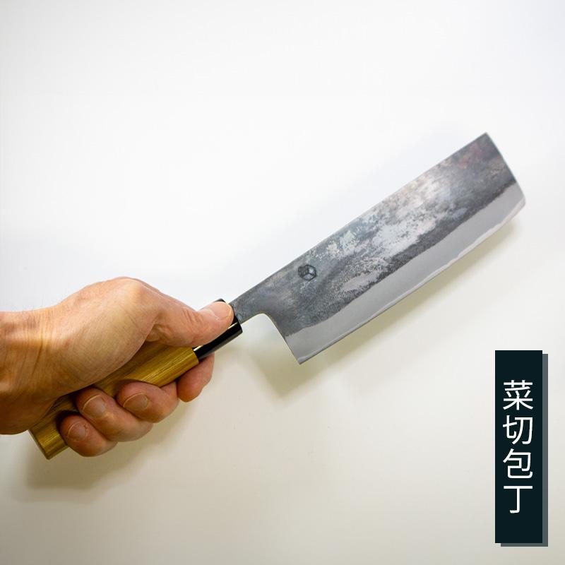 【タダフサ】箱屋オリジナル 小菜切り包丁 燕三 黒打 包丁 三徳 菜切包丁 白紙鋼 タダフサ x 箱屋の八代目