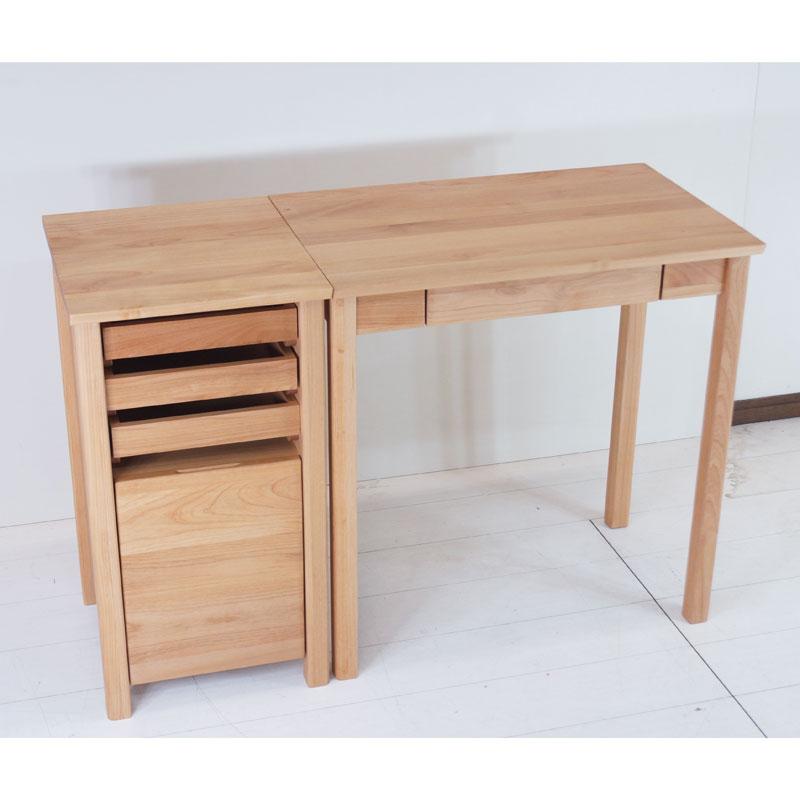 デスク 学習机 勉強机 作業台 アルダー無垢材 幅70cm 幅90cm 小型