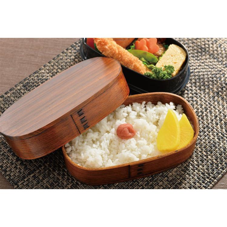 弁当箱 2段 おしゃれ 曲げわっぱ HAKOYA 小判二段弁当(木製)880 880ml