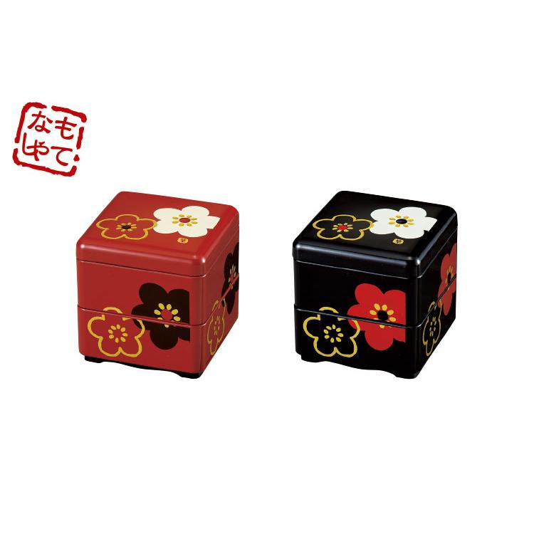 HAKOYA ミニ重箱 ミニお重珍味角 160ml 華文様梅 日本製 : ハコヤ