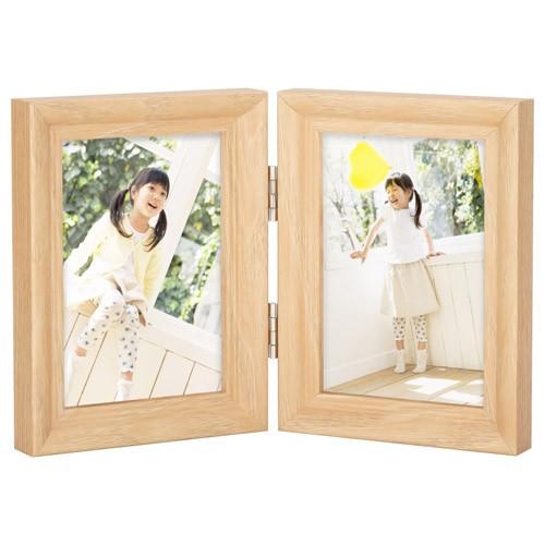 ハクバ フォトフレーム テリア3 Lサイズ 2面（タテ・タテ） ナチュラル