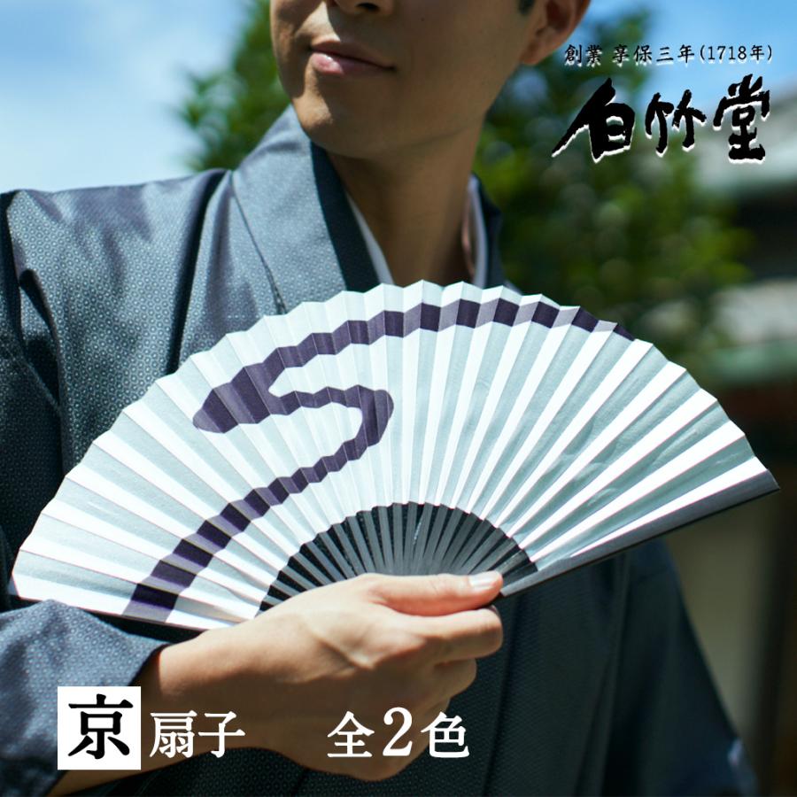 扇子 23cm 白竹堂 白檀 正絹房付き 京扇子 着物 和装 和洋折衷 塗り桐