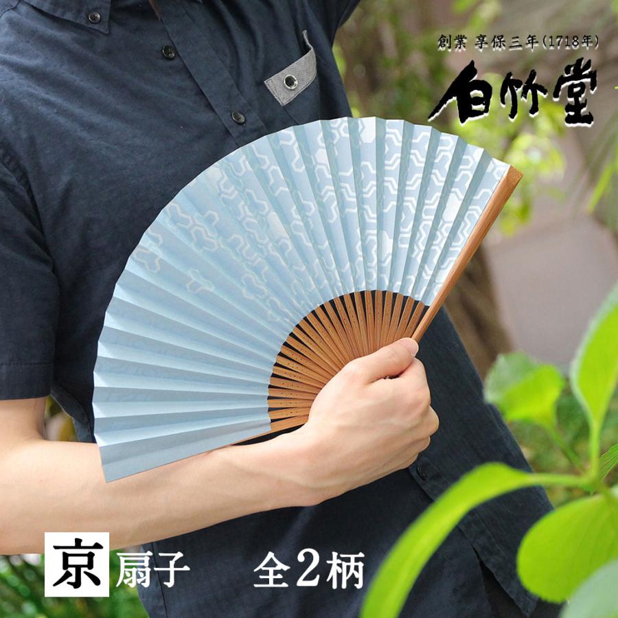 白竹堂 扇子 メンズ 男性 親ゴマ蔦扇子セット 扇子袋付き 父の日