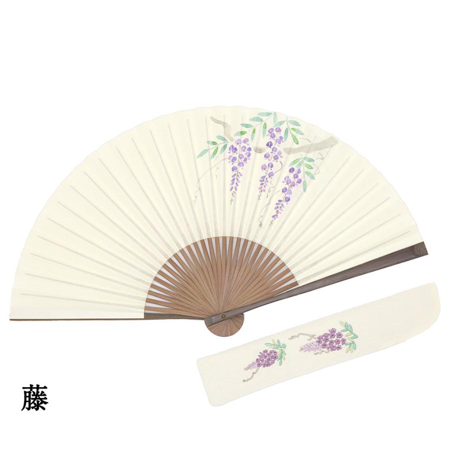 白竹堂 扇子 レディース 女性 柔扇子セット 扇子袋付き 京扇子 母の日