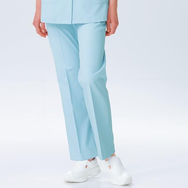 ナガイレーベン パンツ FT4403 白衣 女性用 ナースウェア ストレート ノータック 脇ゴム 前ファスナー センタープレス | ナガイレーベン | 01