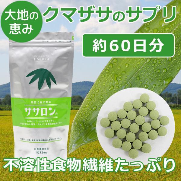 食物繊維サプリ ササロン 324g入り（約2ヶ月分） 腸内環境 便通 改善 国産 クマザサ由来の不溶性食物繊維白寿 ハクジュ の商品画像