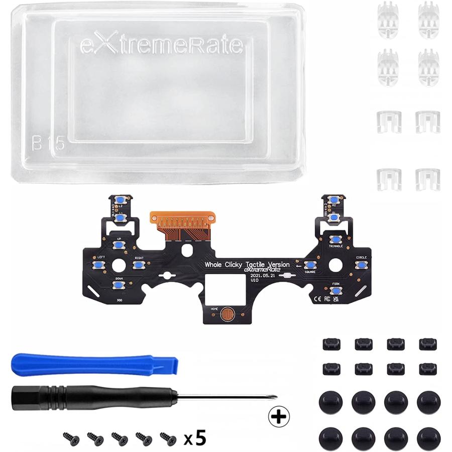 eXtremeRate P4MD003 タクタイル クリッキーキット PS4 コントローラー ショルダーフェイス Dpadボタン CUH-ZCT2 Gen2 JDM-040/050/055用 eスポーツ ゲーム｜hakurai-zakka｜06