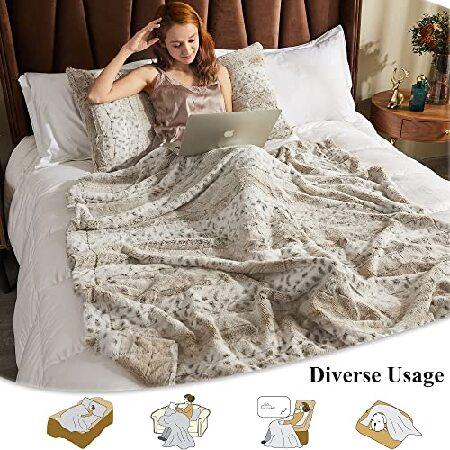 XeGe Pieces Soft Faux Fur Throw Blanket Set, Cheetah Print Brushed Fuzzy Couch Blanket and Pillow Covers, Cozy Fluffy Plush Blanket 50x60 Pillow Cas