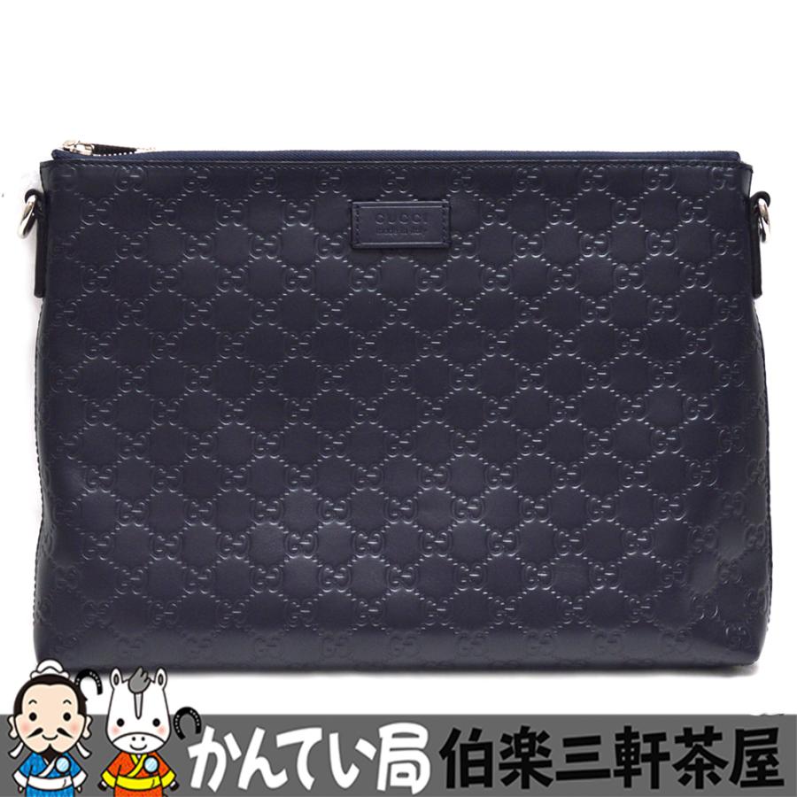 GUCCI【グッチ】473882　2WAY　ショルダーバッグ　セカンドバッグ　グッチシマ　レザー　ネイビー　メンズ【中古】 : hr20-636sj  : 質屋かんてい局 伯楽 三軒茶屋店 - 通販 - Yahoo!ショッピング