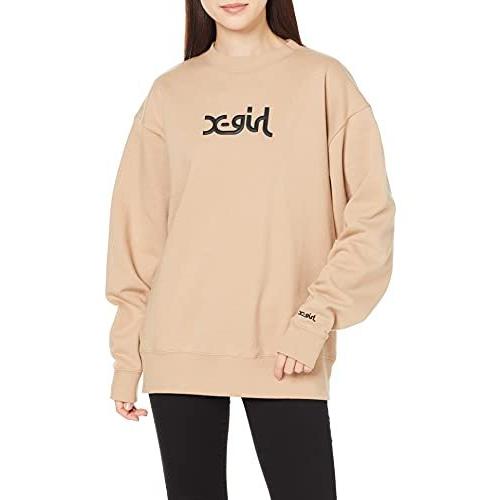 エックスガール トレーナー Thick Rubber S Mills Logo 楽器 器材 Crew Sweat Top ギター ベース用パーツ アクセサリー X Girl レディース ベージュ S A B095y5xh3y 2428 薄利多売堂