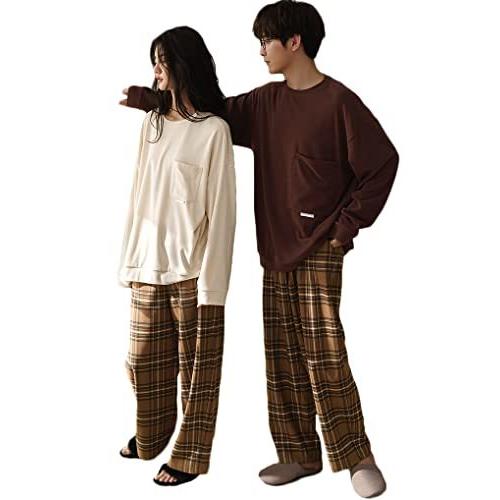 円 想像を超えての 綿100 長袖 ゆったり ルームウェア おしゃれ 夫婦お揃い ペアルック カップル ペア パジャマ 男女セット