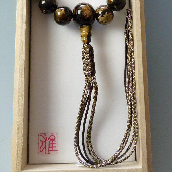 虎琥珀 14mm 数珠 超希少 未完成品 虎琥珀 14mm 数珠 超希少 未