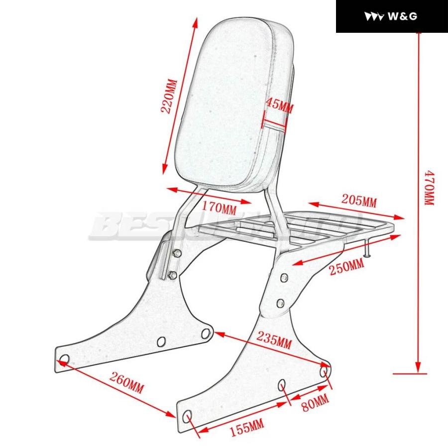 並行輸入品オートバイ バイクバックレスト シシーバー ラゲッジラック ハーレー ファットボーイ EFI FLSTFI FLSTF ヘリテージ ソフテイル クラシック FL_3