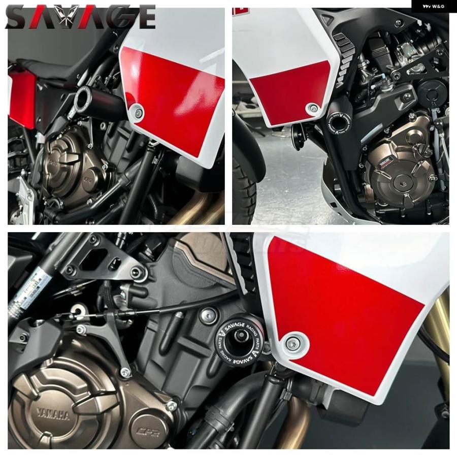 並行輸入品フレーム クラッシュ スライダー ヤマハ テネレ700 T700 リアフロントホイールアクスル フォーク クラッシュ スライダー ラリーワールドレイ_8