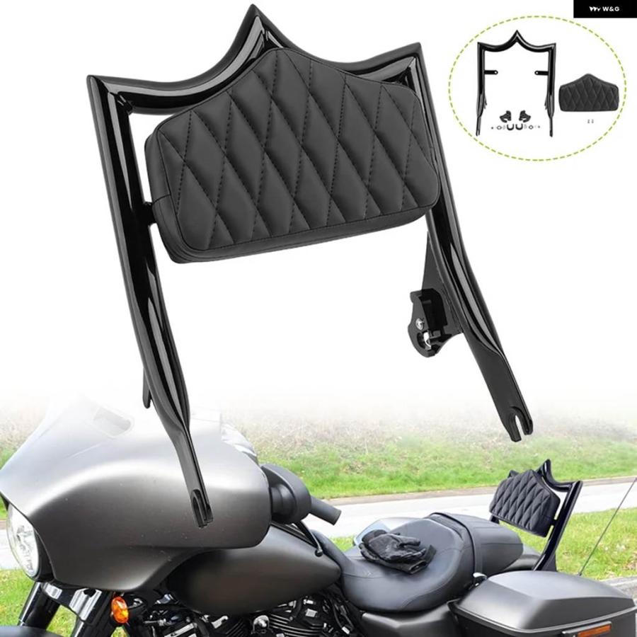 並行輸入品 オートバイ 着脱式 シーシーバー パッセンジャーバックレスト ハーレー ツーリング ストリートグライド ロードグライド ロードキング_2