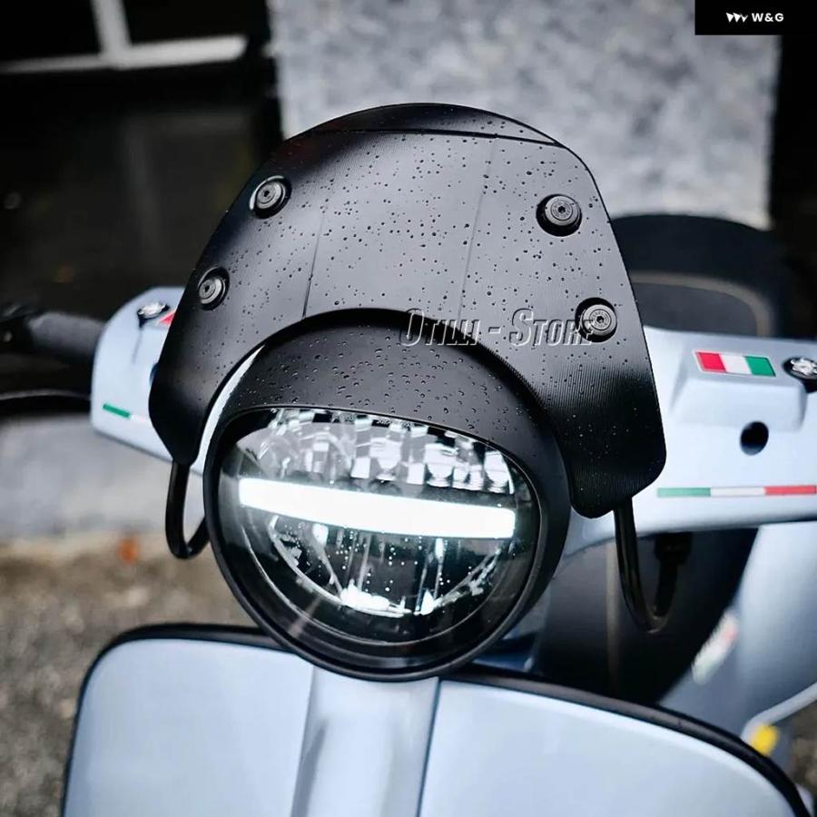 並行輸入品オートバイ GTS300 SUPER 2018 - 22 フロントガラス ヘッドライト フェアリング ウインドスクリーン ブラック VESPA SUPER_7
