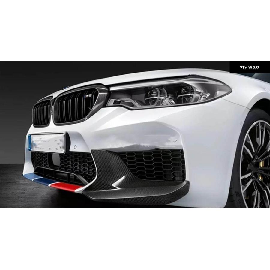 並行輸入品フロントサイドコーナースプリッターカバー ロアスポイラー ガード トリム 2個 BMW F90 M5 2018-2022の画像