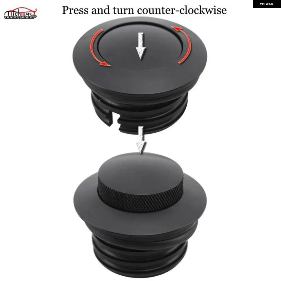 並行輸入品ブラック バイク ノーリングスレッド リザーバー フラッシュ ポップアップ燃料タンクカバー キャップ ハーレー ダイナ ファットボブ ソフテイ_6