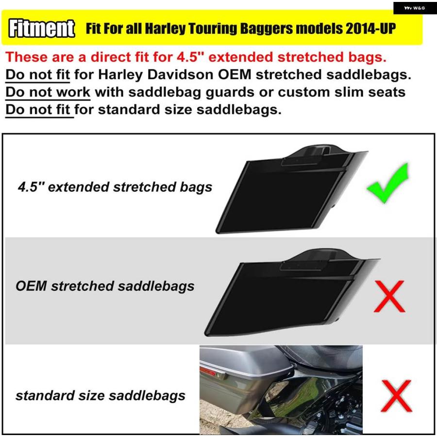 並行輸入品 バイク ストレッチ エクステンデッド サイドカバー パネル ハーレー ツーリング ストリート ロード グライド 2014-20_1